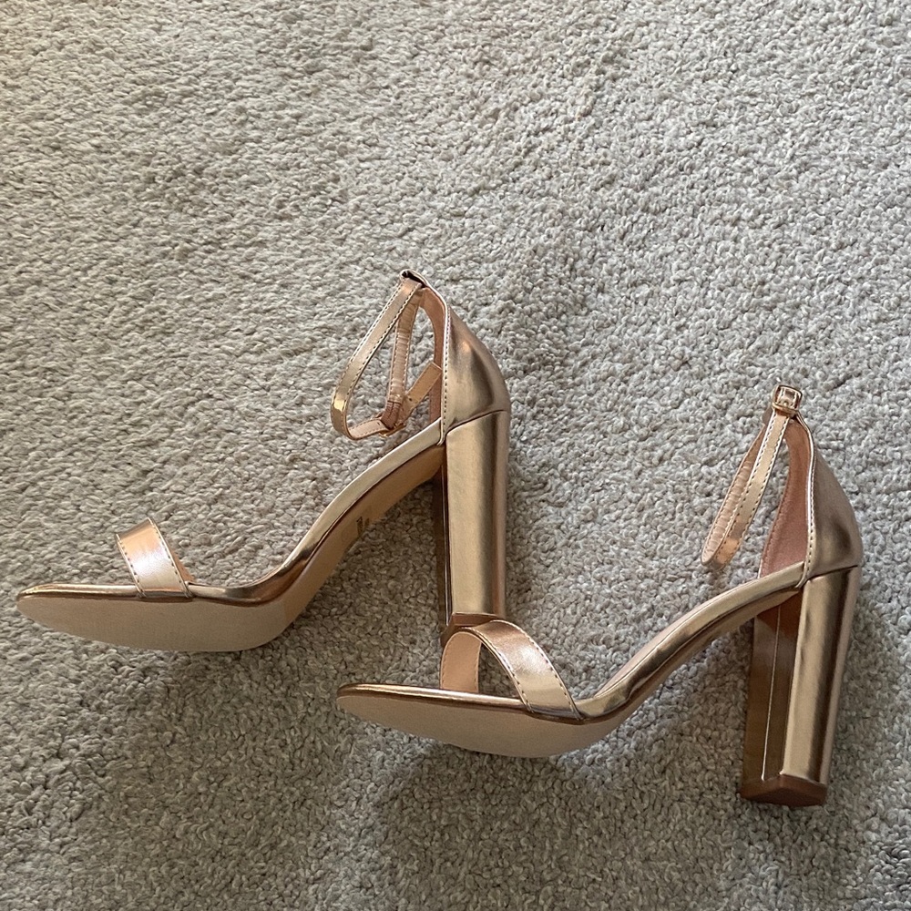 Taylor Rose Gold Ankle Strap Heels - Picture 3 of 8